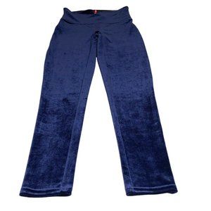 Spanx Velvet Navy Blue High Rise Leggings Solid XL